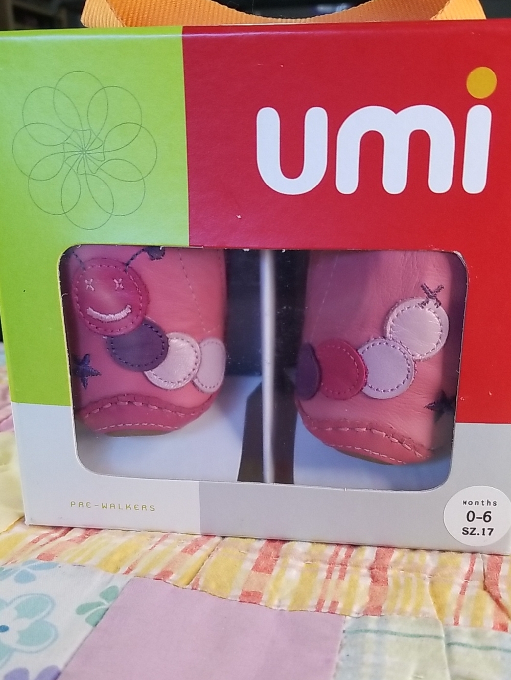 UMI Pink Soft Leather Pre-Walker Caterpillar Baby Shoes 0-6 Months EURO 17 NIB